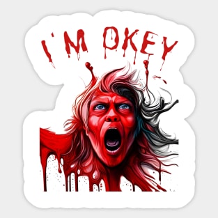 Red scream Sticker